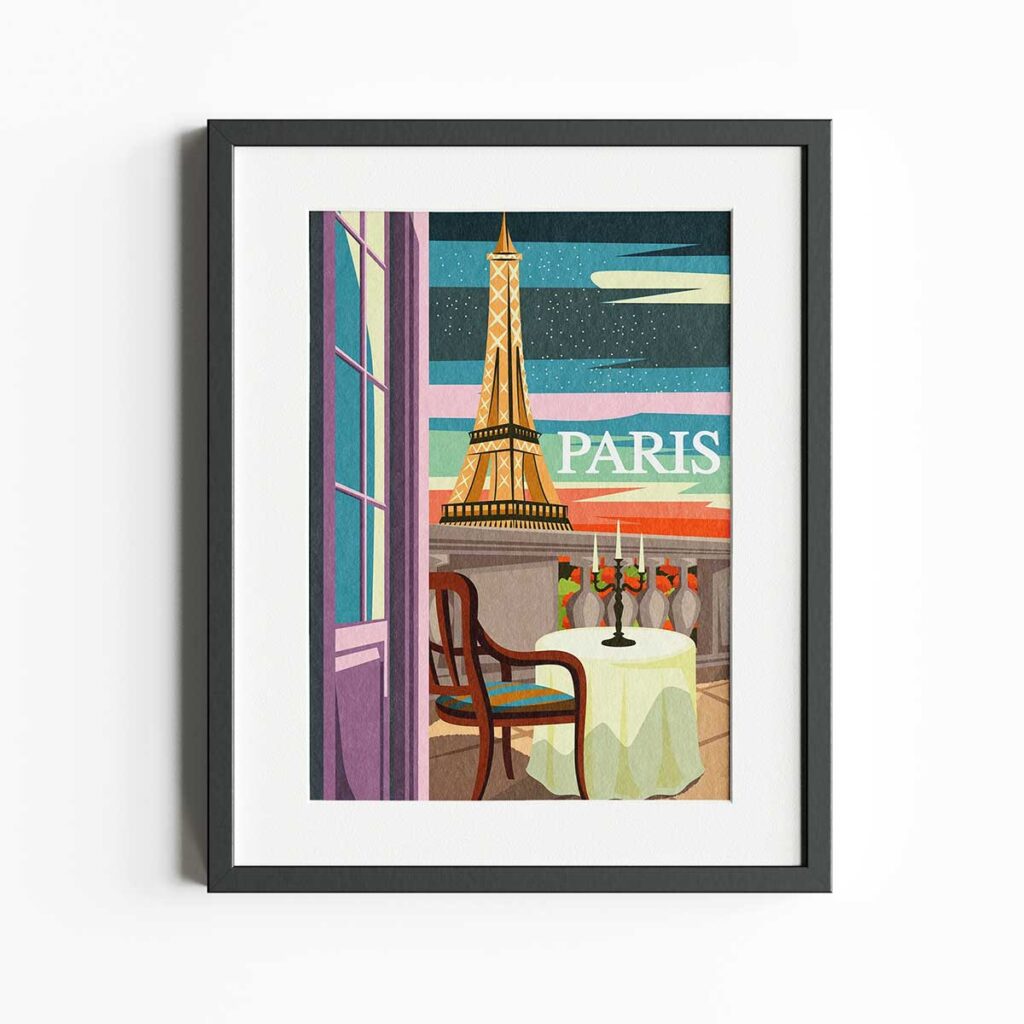 تابلو طرح شهر پاریس - Paris | قاب سایز ۲۰×۲۵