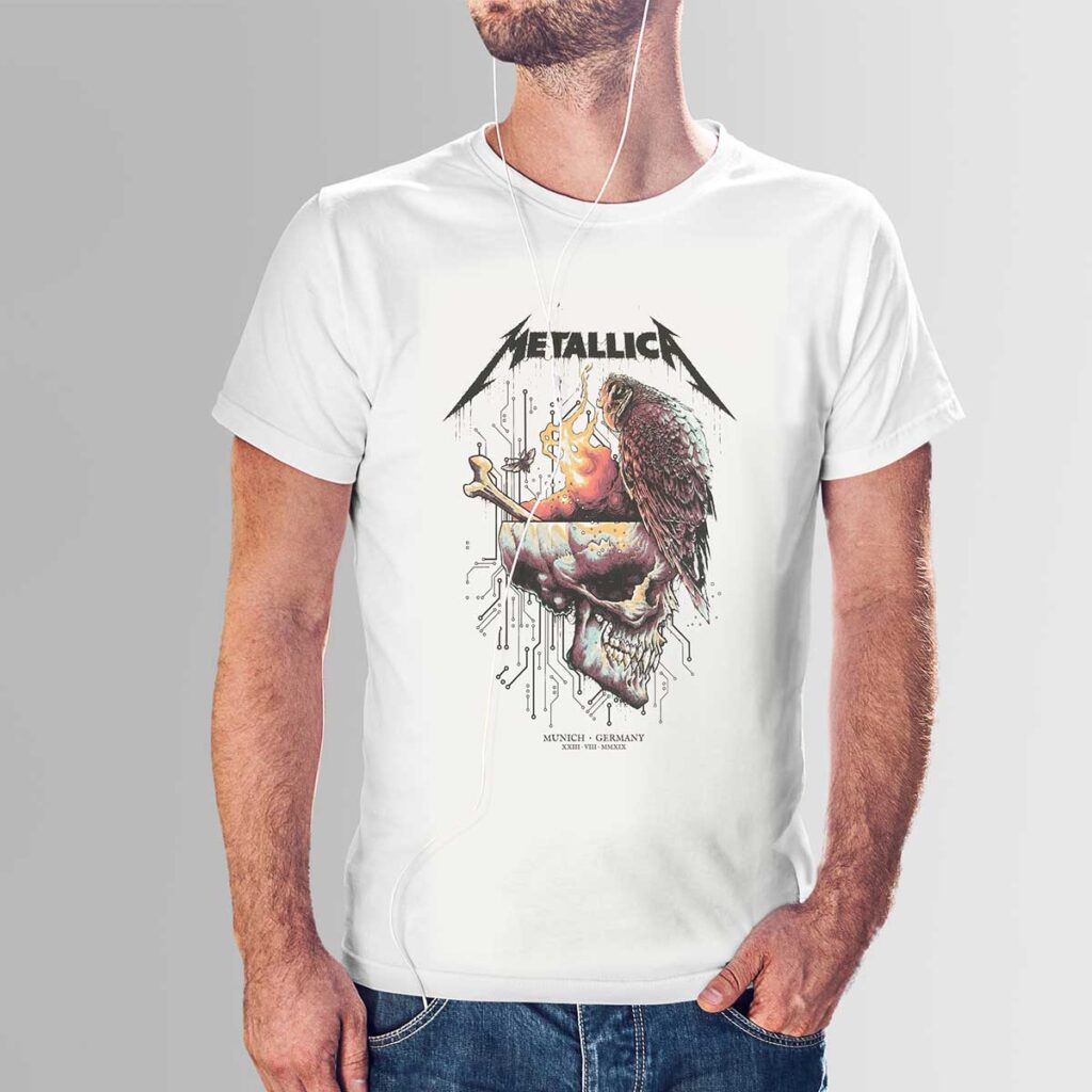 تی شرت آستین کوتاه مردانه طرح METALICA | نخ پنبه با کیفیت